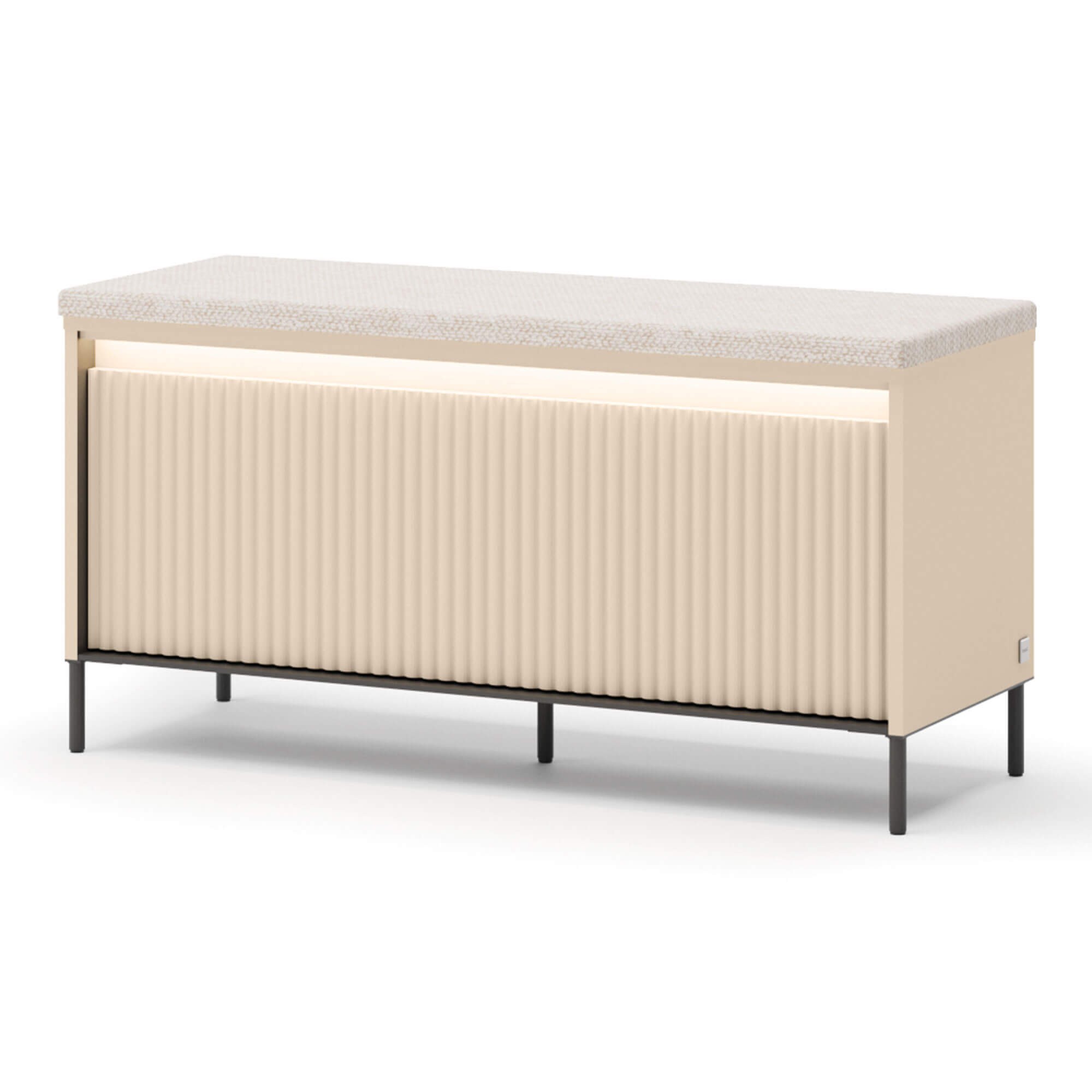 TREND TG-05 1K apavu skapis ar sēdekli | LED apgaismojums | bēša, melna — изображение 3