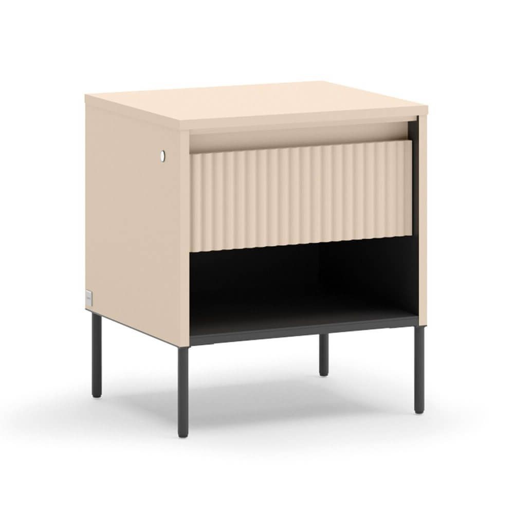 TREND TS-10 1S naktsskapītis | LED apgaismojums | bēša, melna