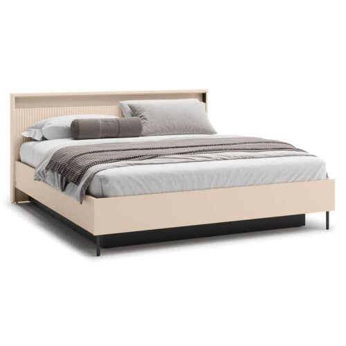 TREND TS-03 gulta ar uzglabāšanas kasti | 180×200 | LED apgaismojums | Bēša, melna