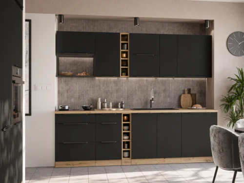 Virtuves komplekts “Aria” ar bēniņu skapjiem, 255 cm