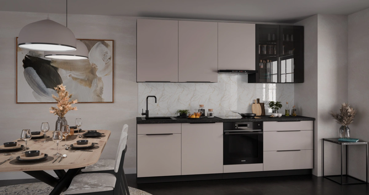 Arona virtuves komplekts ar vitrīnu, virtuve 260 cm — 3 attēls