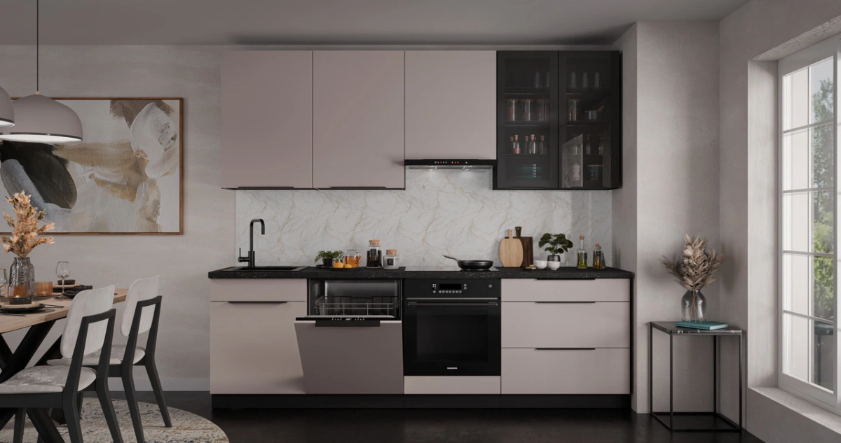 Arona virtuves komplekts ar vitrīnu, virtuve 260 cm — 5 attēls