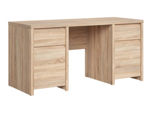 KASPIAN divdurvju rakstāmgalds ar divām atvilktnēm, 160 cm, Sonoma ozols/Sonoma ozols