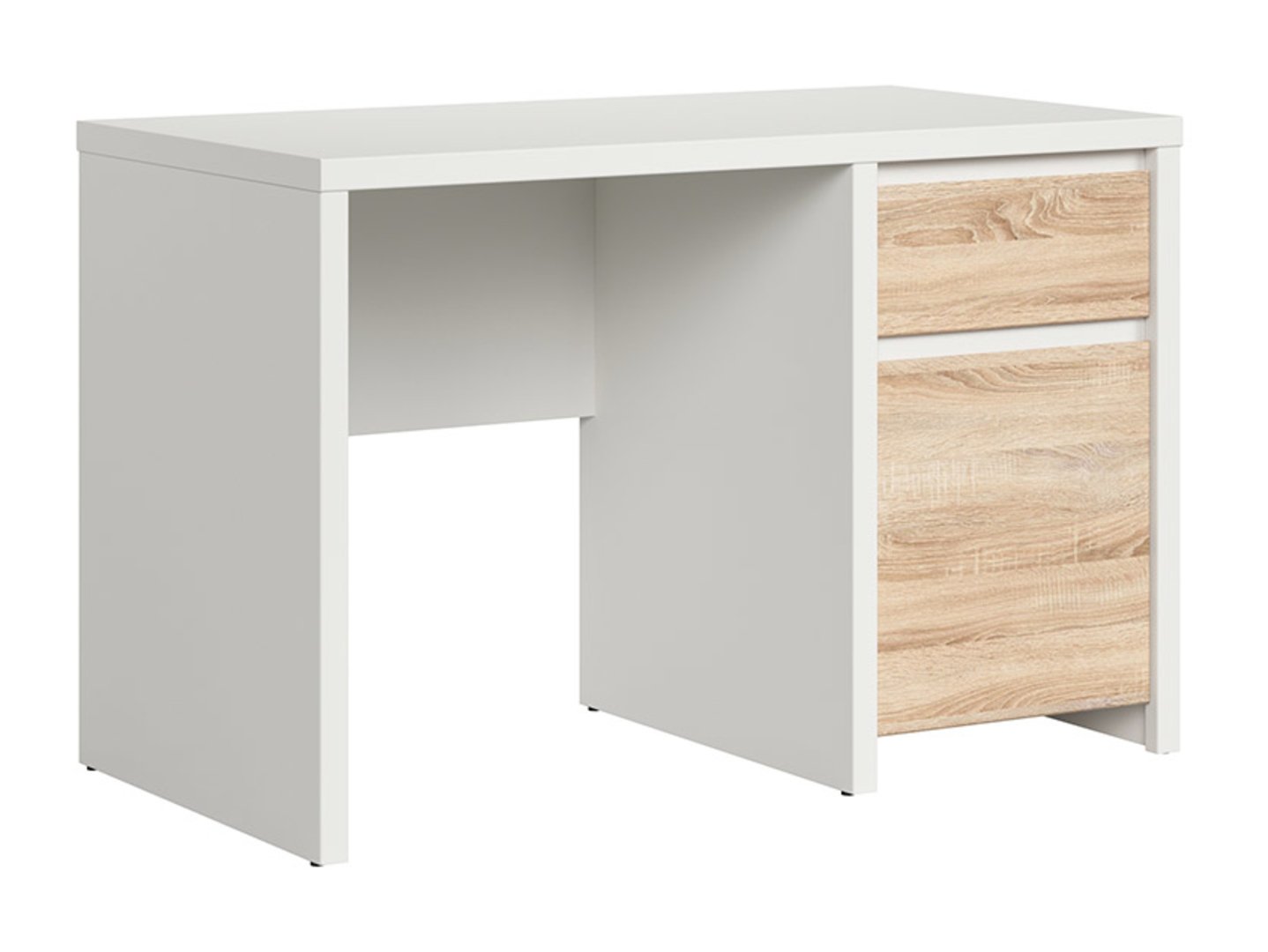 KASPIAN rakstāmgalds ar vienām durvīm un atvilktni, 120 cm, balts/sonoma ozols