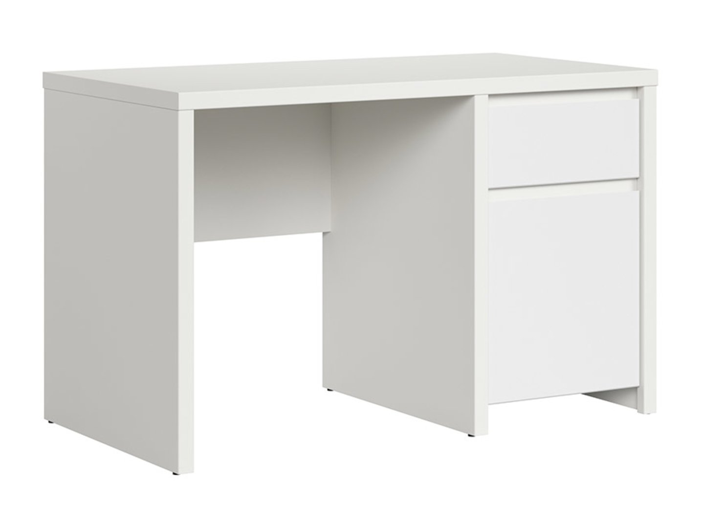 KASPIAN rakstāmgalds ar vienām durvīm un atvilktni, 120 cm, balts/matēti balts