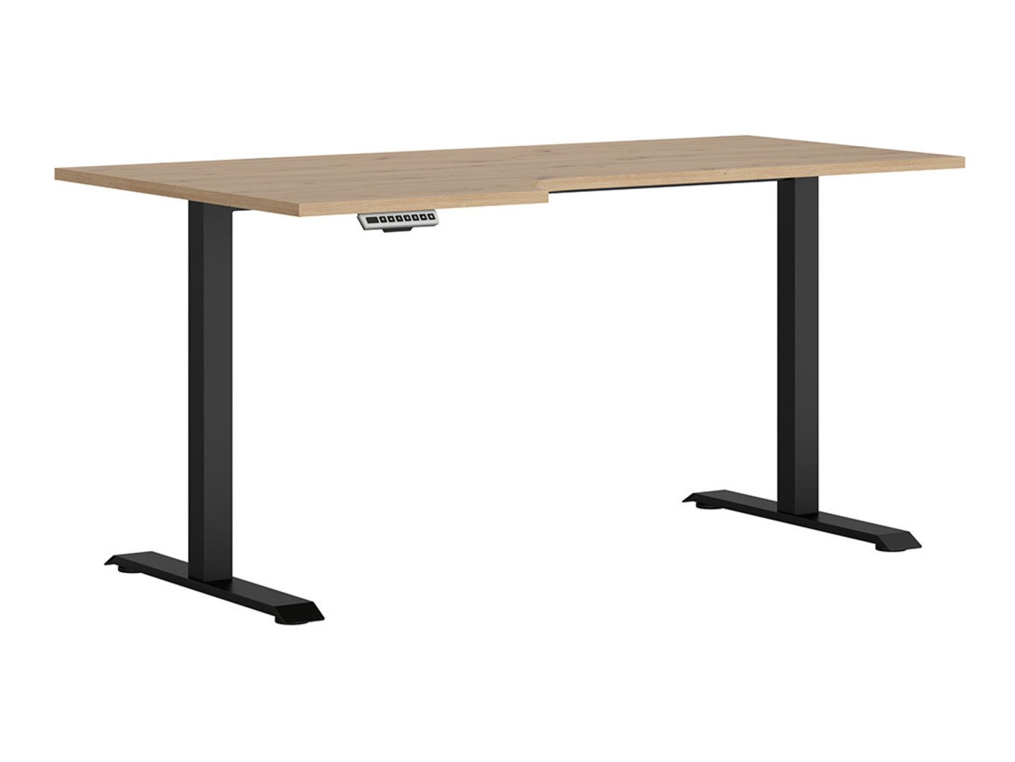 Kreisā stūra rakstāmgalds ar elektrisko regulēšanu 160/90 SPACE OFFICE, artisan ozols