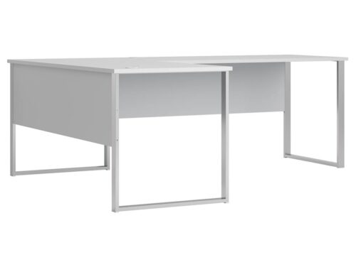 OFFICE LUX gaiši pelēks stūra galds ar metāla rāmi