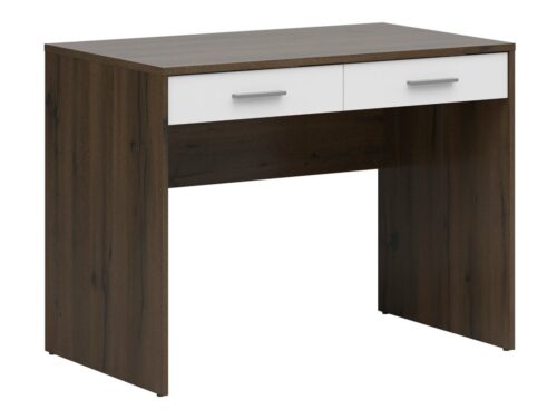 NEPO PLUS rakstāmgalds ar divām atvilktnēm, 100 cm, ozolkoka koks/balts