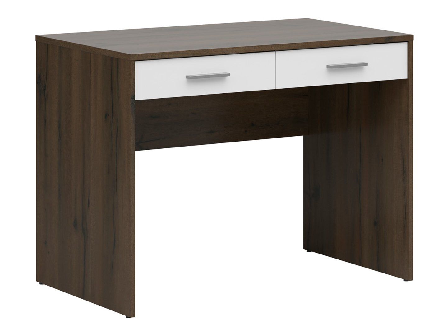 NEPO PLUS rakstāmgalds ar divām atvilktnēm, 100 cm, ozolkoka koks/balts