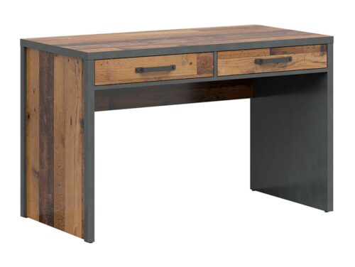 WESTON rakstāmgalds ar divām atvilktnēm, 120 cm, antīks stils, tumša priede/matracis