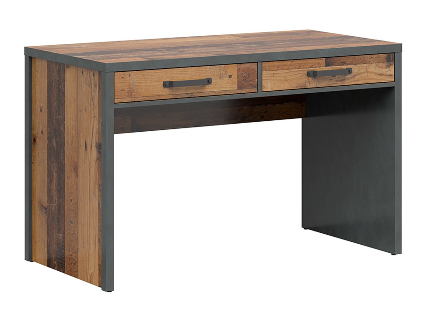 WESTON rakstāmgalds ar divām atvilktnēm, 120 cm, antīks stils, tumša priede/matracis