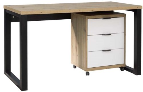 MARO I Artisan rakstāmgalds ar kasti / balts + melns ADRK