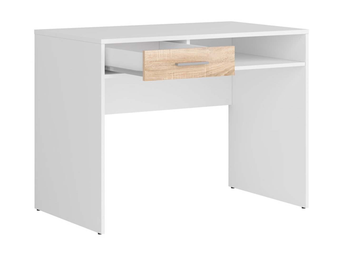 NEPO PLUS rakstāmgalds ar atvilktni, 59 cm, balts/sonoma ozols — изображение 3