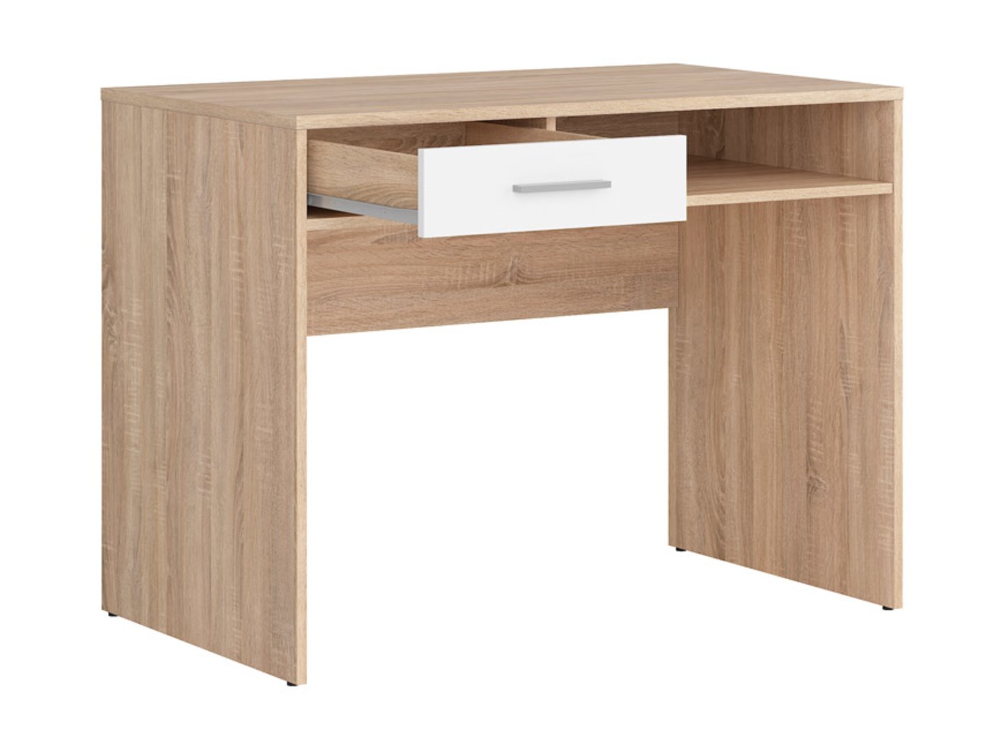 NEPO PLUS rakstāmgalds ar atvilktni, 59 cm, Sonoma ozols/balts — изображение 3