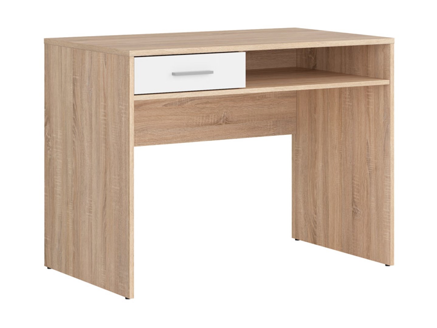 NEPO PLUS rakstāmgalds ar atvilktni, 59 cm, Sonoma ozols/balts