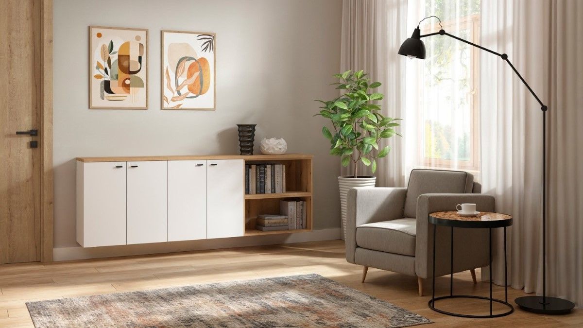 128 cm darba virsma System 64 skapjiem, Evoke ozols — изображение 4