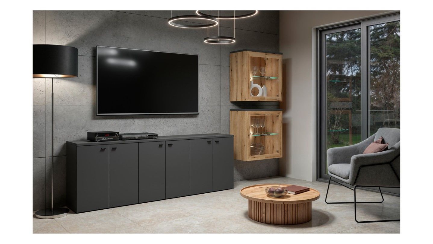 192 cm darba virsma System 64 skapīšiem, grafīta krāsā — 3 attēls