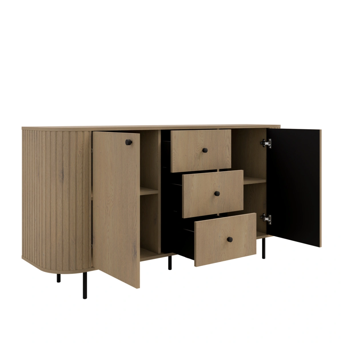 Kumode 2F 3S ar atvilktnēm 823 Ovāls kremonas ozols — изображение 5