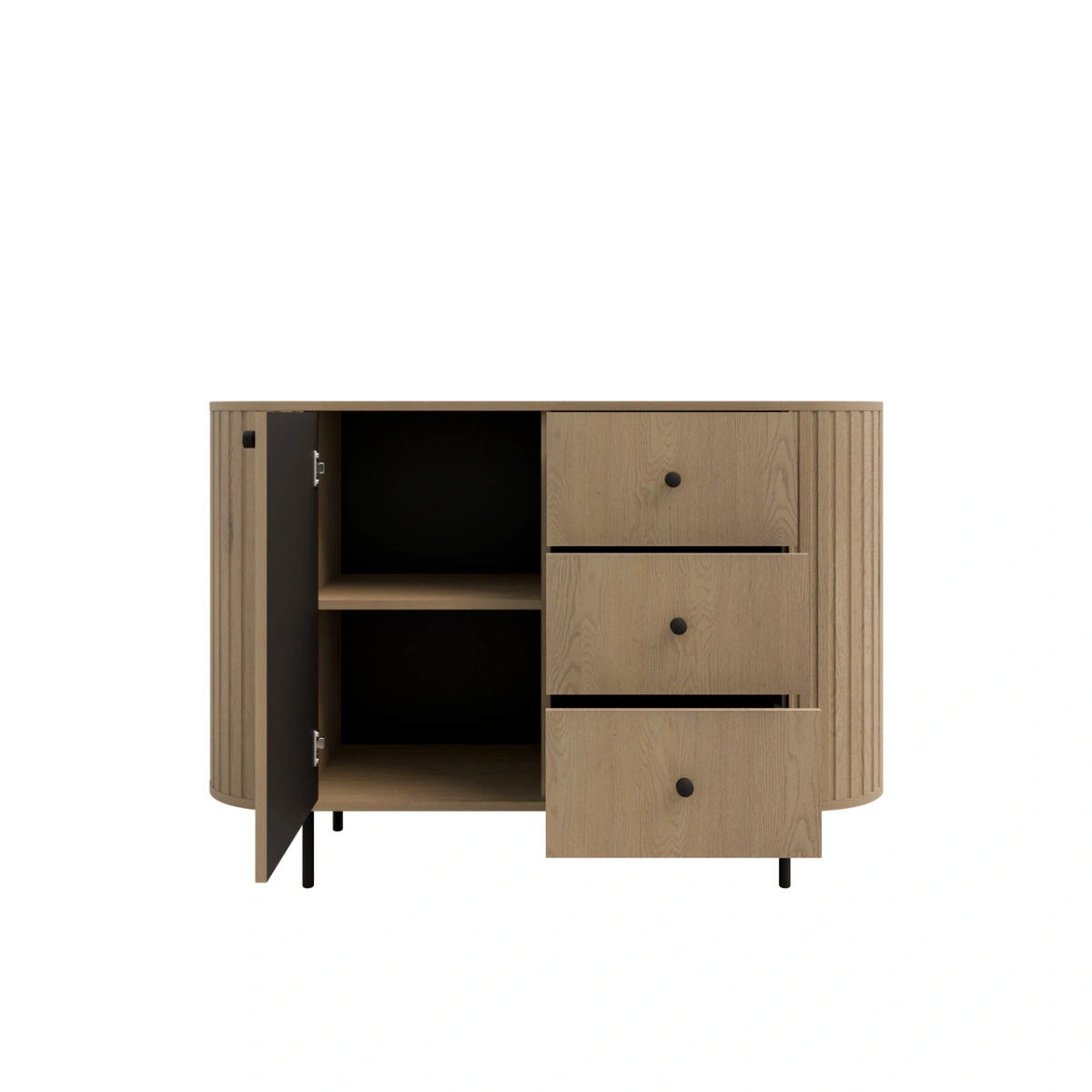 Kumode 1F 3S ar atvilktnēm 813 Ovāls kremonas ozols — изображение 3