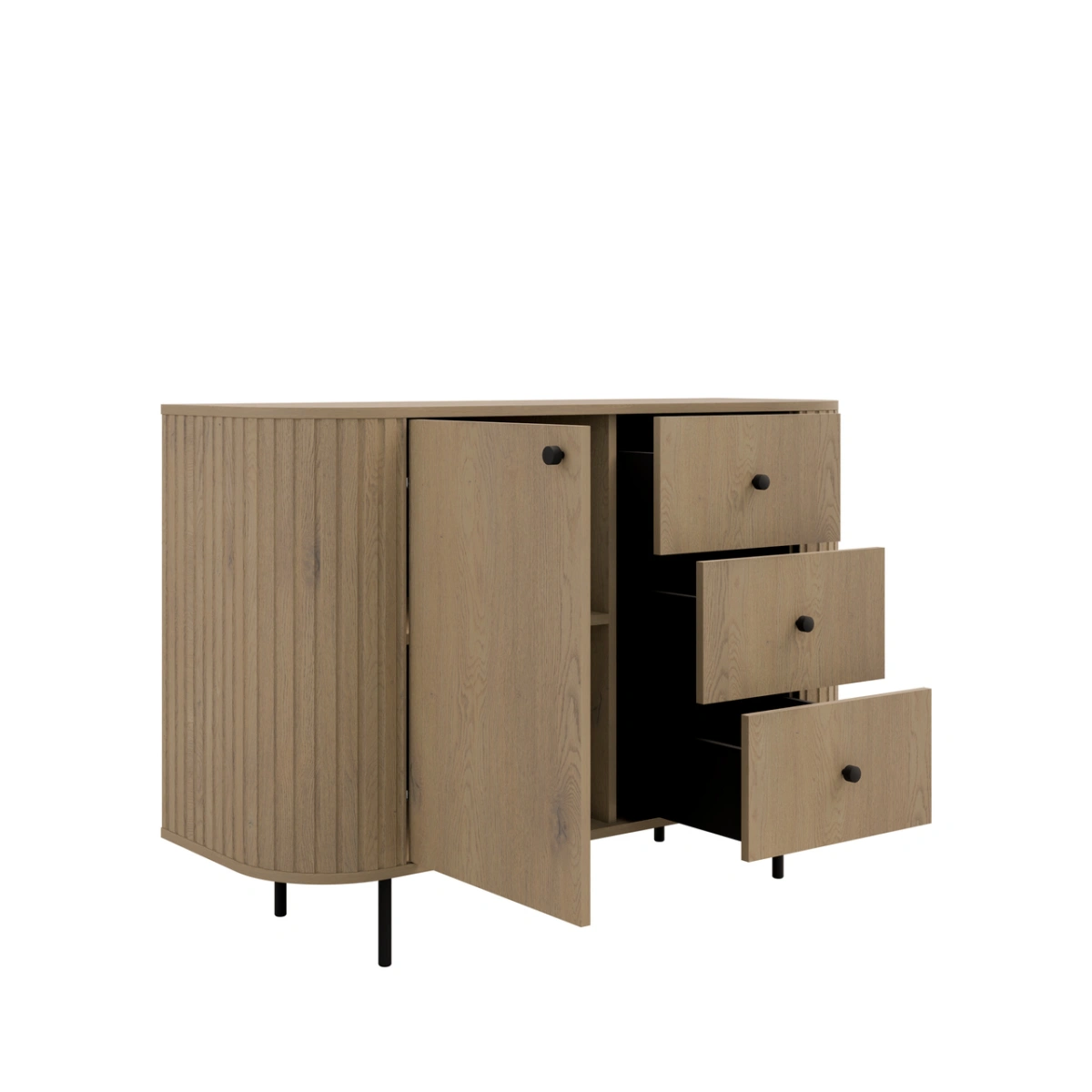 Kumode 1F 3S ar atvilktnēm 813 Ovāls kremonas ozols — изображение 4