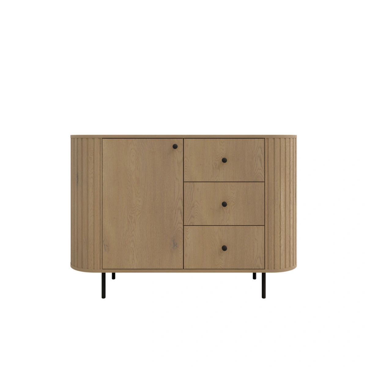 Kumode 1F 3S ar atvilktnēm 813 Ovāls kremonas ozols — изображение 2