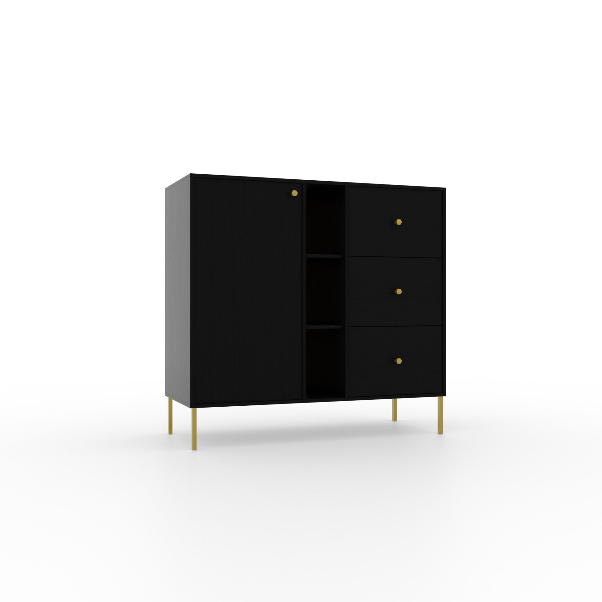Kumode 1D 3S 3P Tili Black ADRK