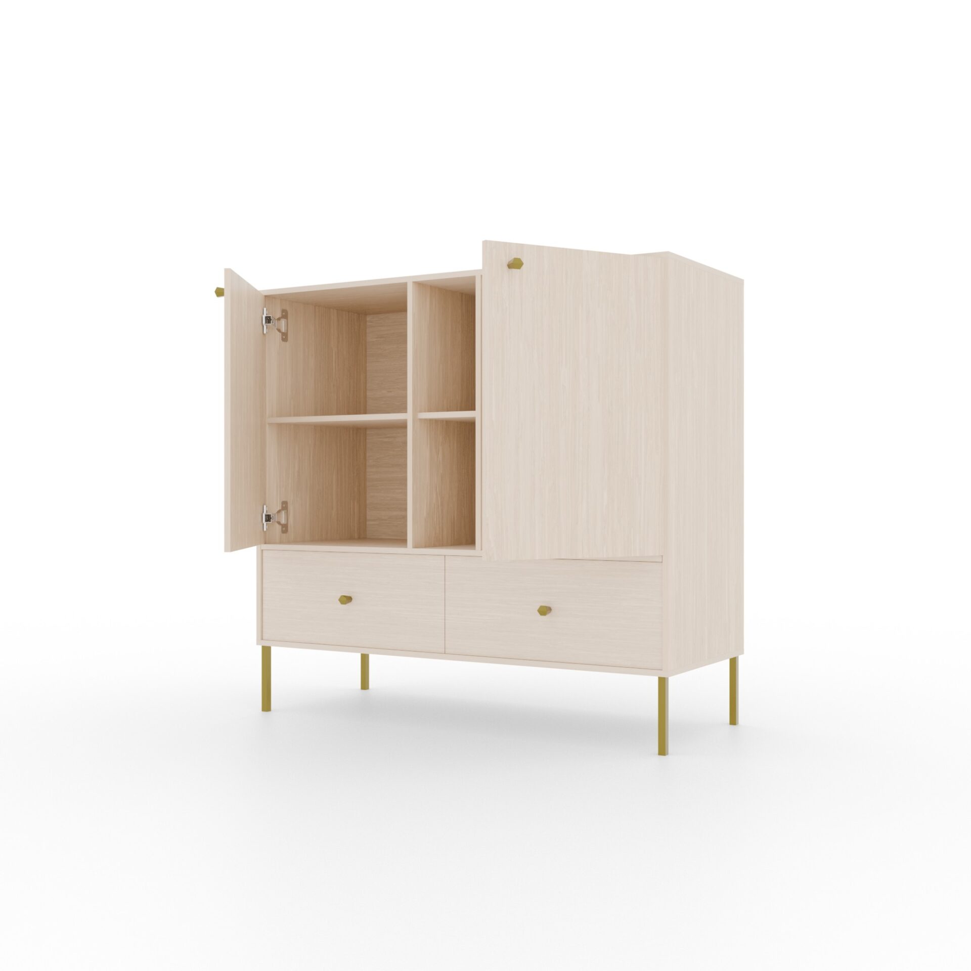 Kumode 2D 2S 2P Tili bēša ADRK — 2 attēls
