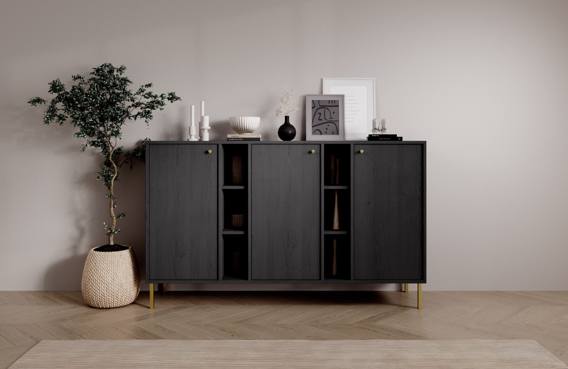 3D kumode, 6 atvilktnes, Tili, melna, ADRK — 4 attēls