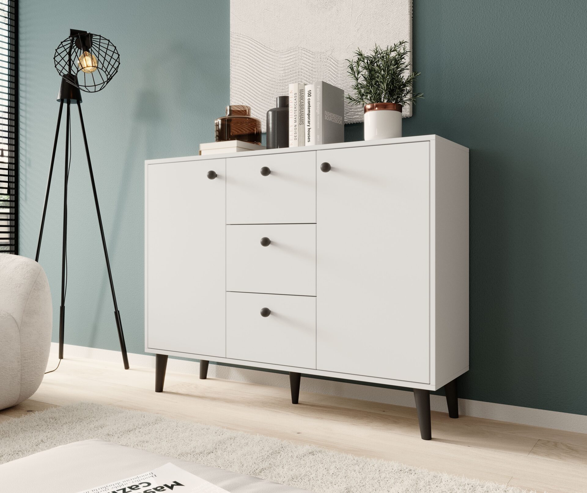 BESA kumode, balta/melna, ADRK — 2 attēls