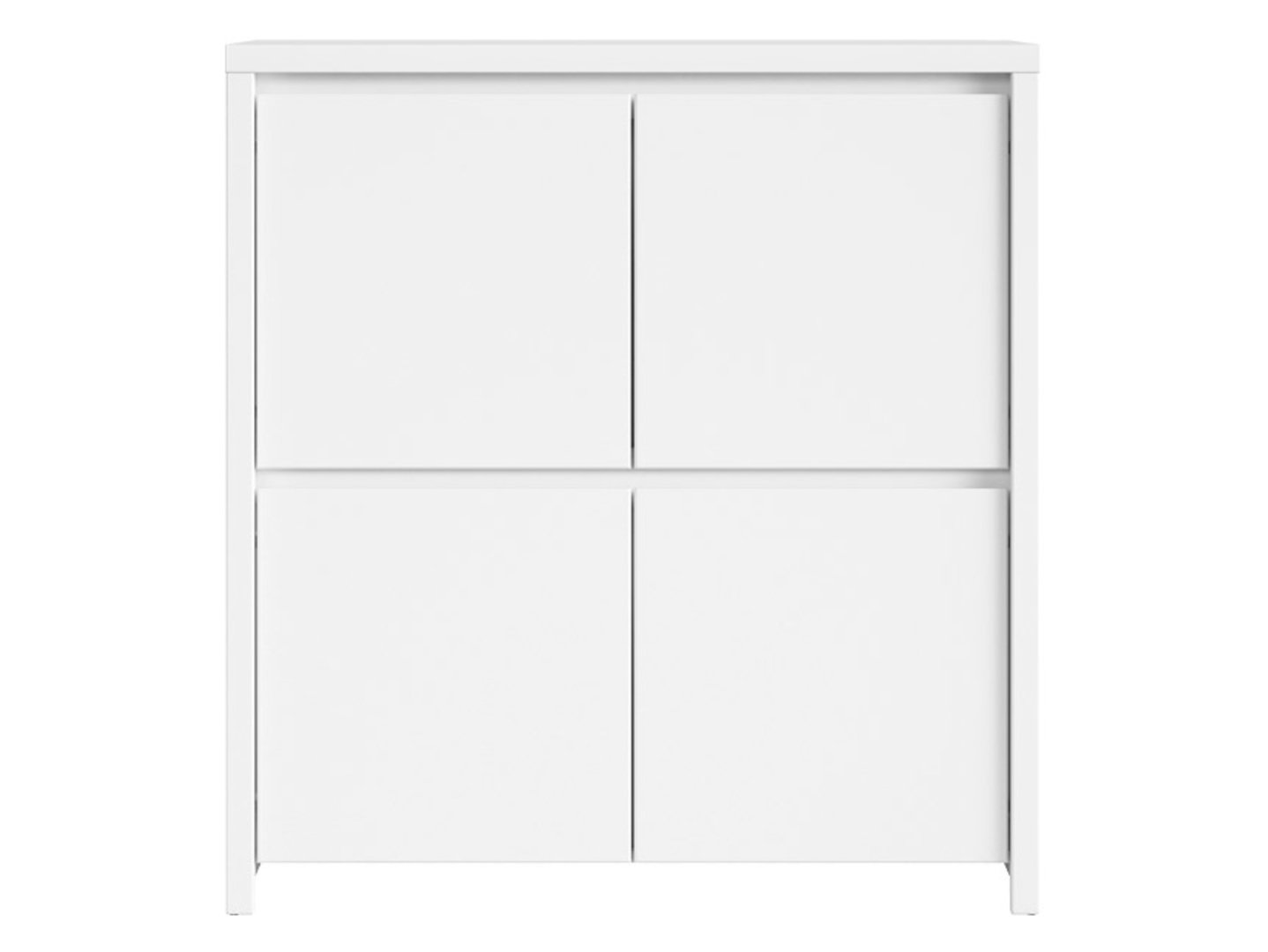KASPIAN kumode ar četrām durvīm, 105 cm, balta/matēti balta — 2 attēls