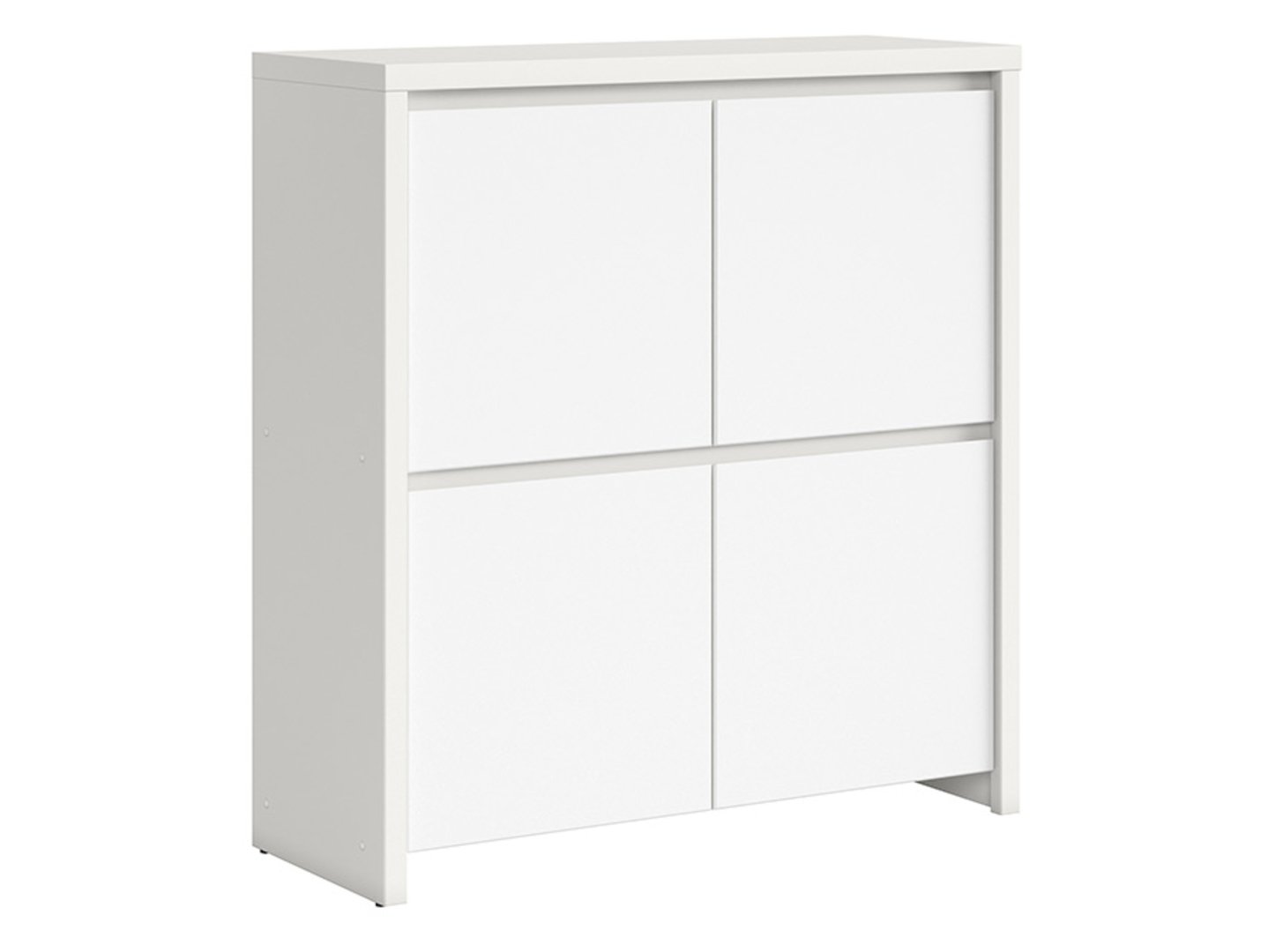 KASPIAN kumode ar četrām durvīm, 105 cm, balta/matēti balta