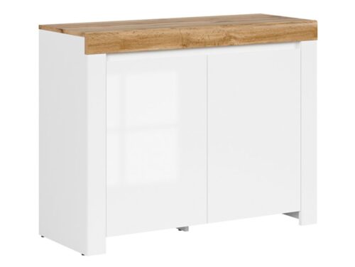 HOLTEN kumode, 2 durvis, 106 cm, balta/Wotan ozols