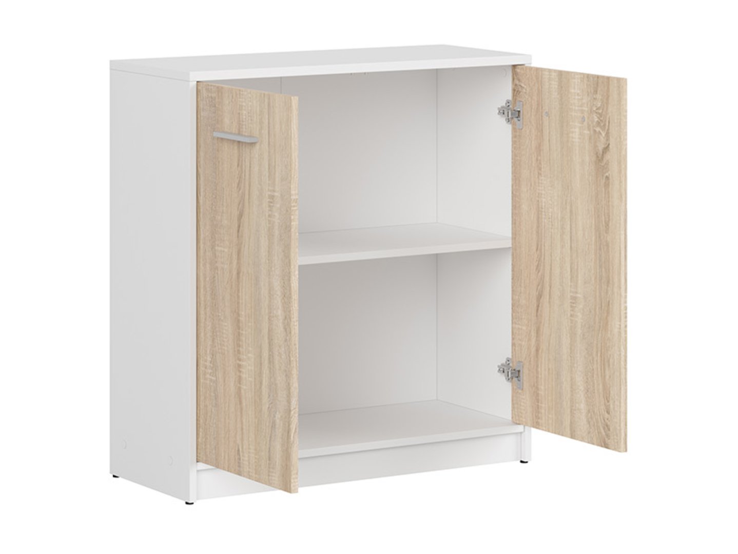 NEPO PLUS kumode, divas durvis, 80 cm, balta/sonoma ozols — изображение 3