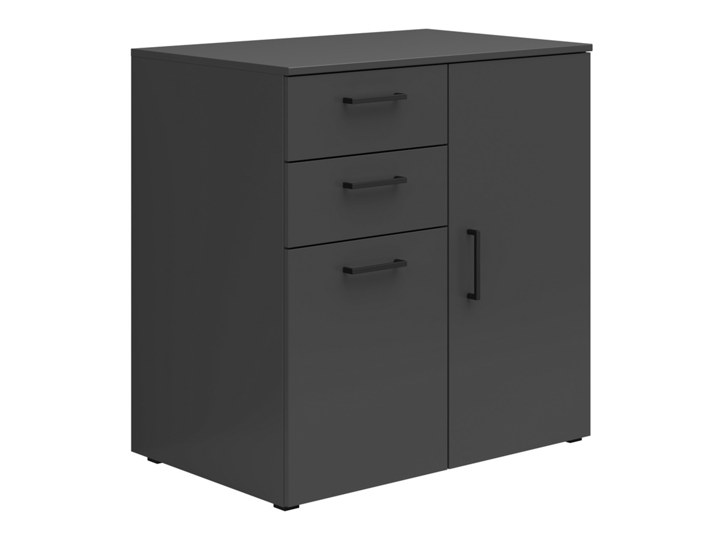 Divdurvju kumode ar 2 atvilktnēm MultiDo 80 cm grafīta krāsā — 5 attēls