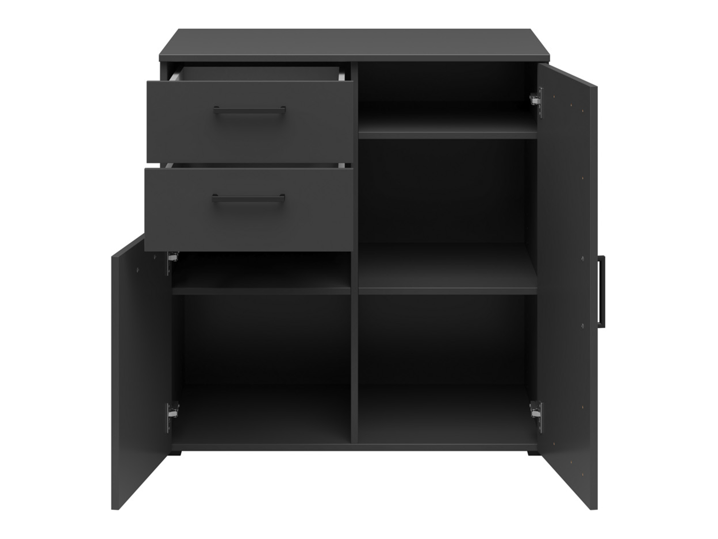 Divdurvju kumode ar 2 atvilktnēm MultiDo 80 cm grafīta krāsā — 6 attēls