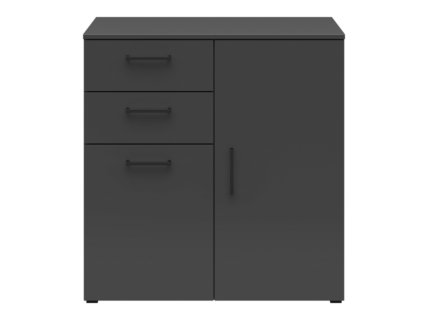 Divdurvju kumode ar 2 atvilktnēm MultiDo 80 cm grafīta krāsā — 7 attēls