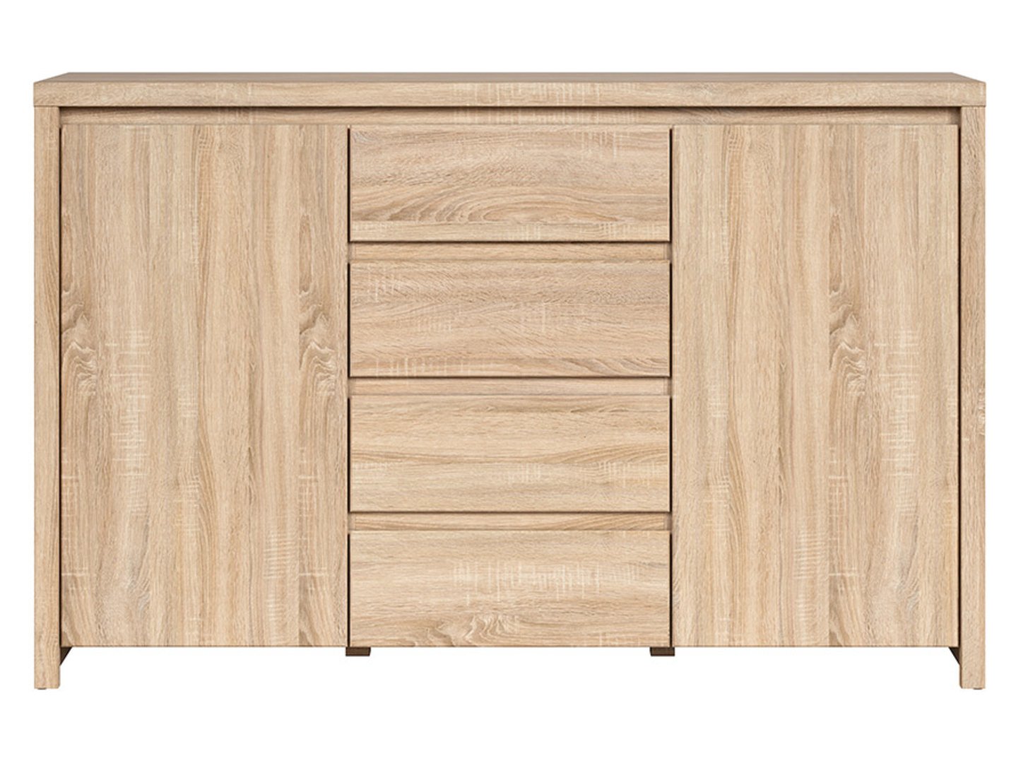 Divdurvju kumode ar četrām atvilktnēm KASPIAN 143,5 cm, Sonoma ozols/Sonoma ozols — 2 attēls