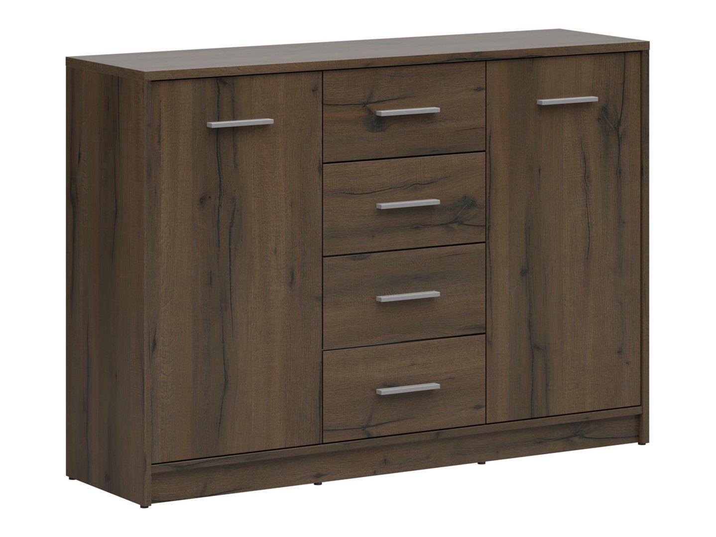 Divdurvju kumode ar četrām atvilktnēm NEPO PLUS 119 cm, ozolkoka koks