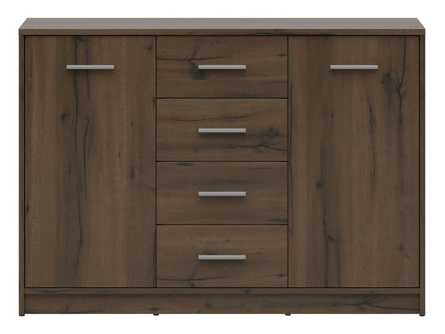 Divdurvju kumode ar četrām atvilktnēm NEPO PLUS 119 cm, ozolkoka koks — 4 attēls