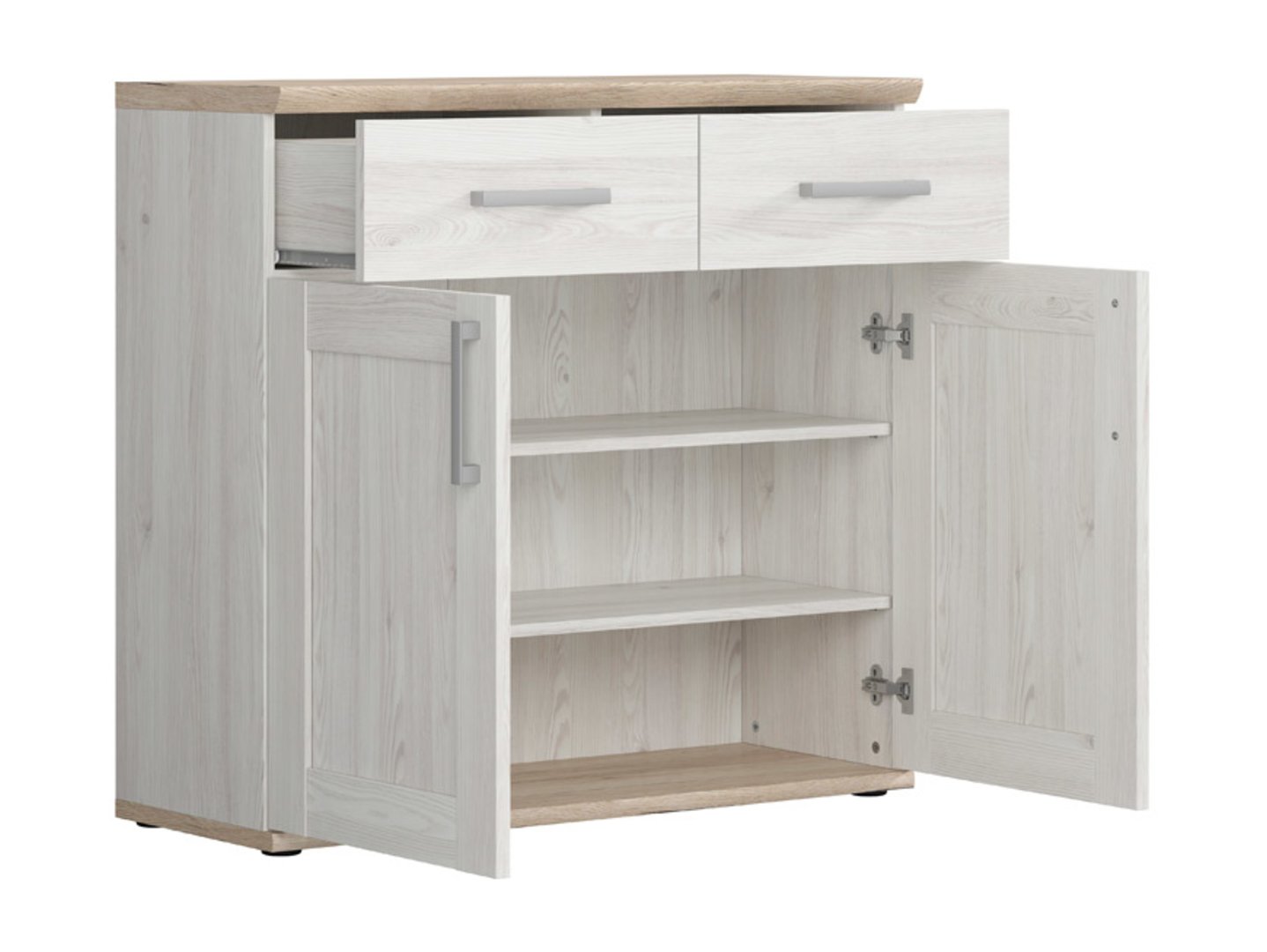 Divdurvju kumode ROMANCE 96 cm, gaiša Sibiu lapegle/gaišs San Remo ozols — 2 attēls