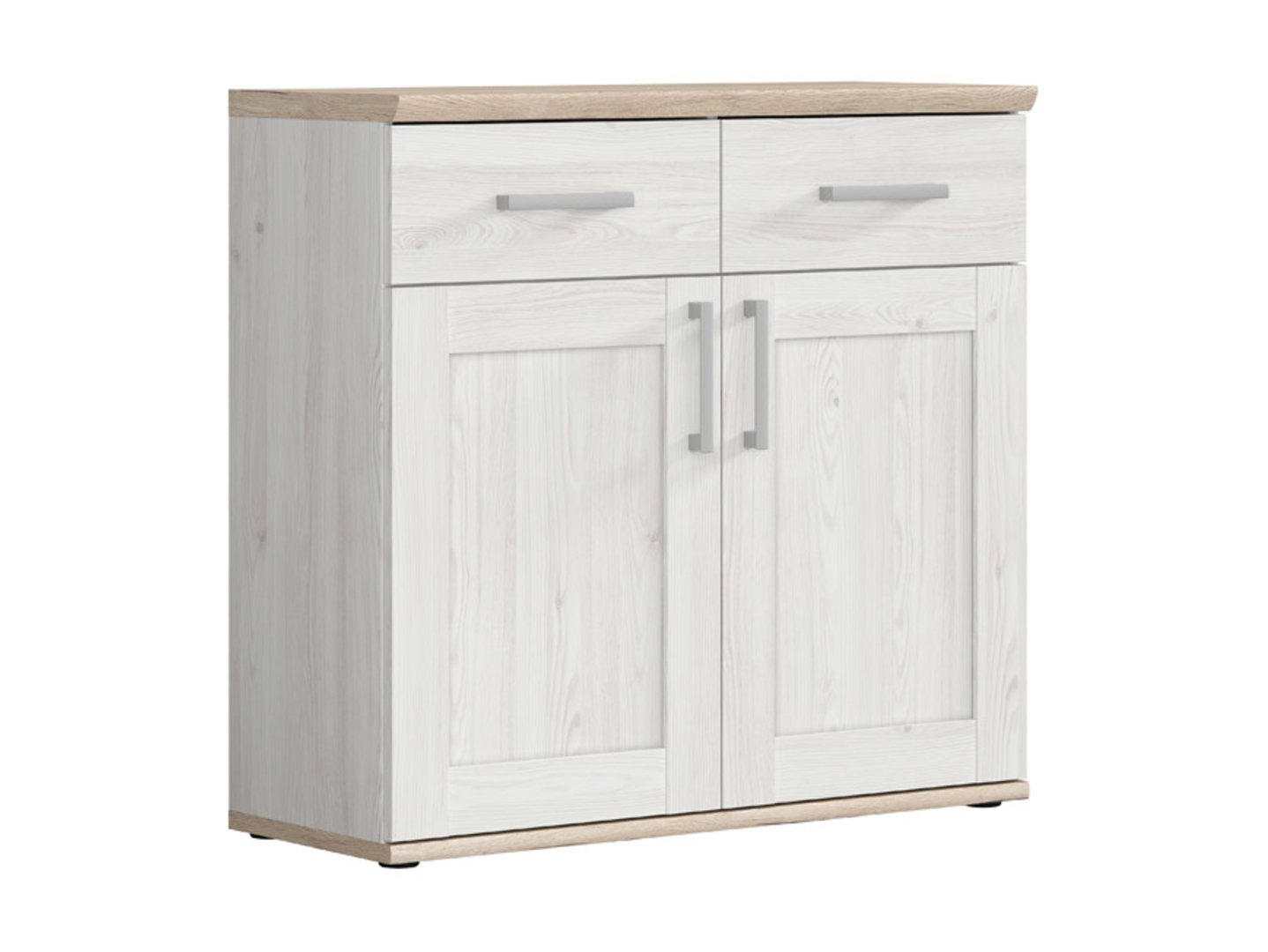 Divdurvju kumode ROMANCE 96 cm, gaiša Sibiu lapegle/gaišs San Remo ozols