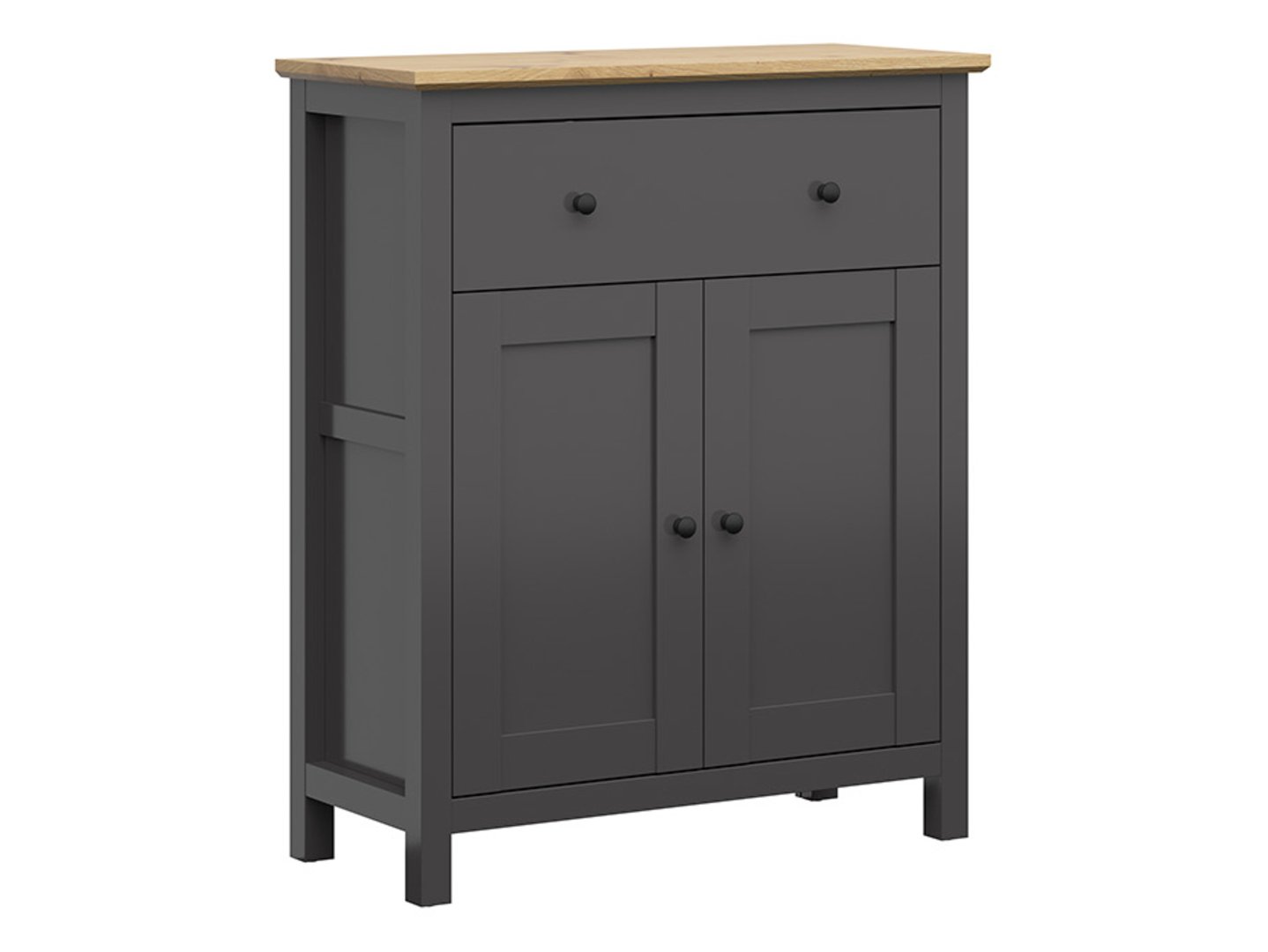HESEN 101 cm grafīta/mākslīgā ozolkoka divdurvju kumode
