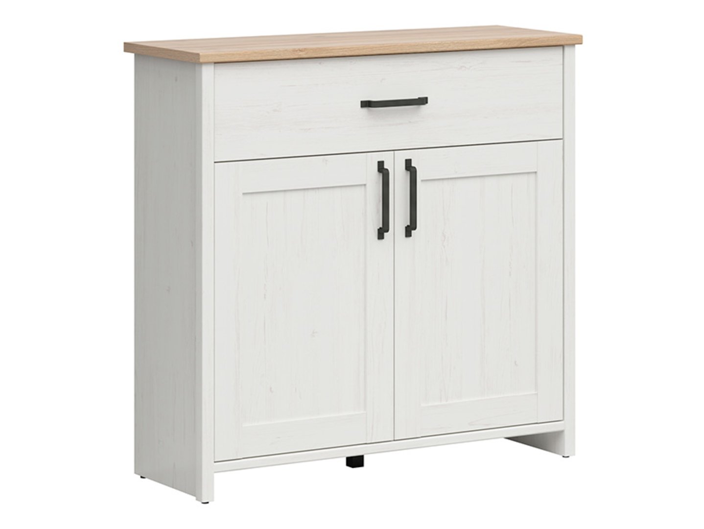 LOKSA kumode ar divām durvīm un vienu atvilktni, 101,5 cm, Andersen priede, balta