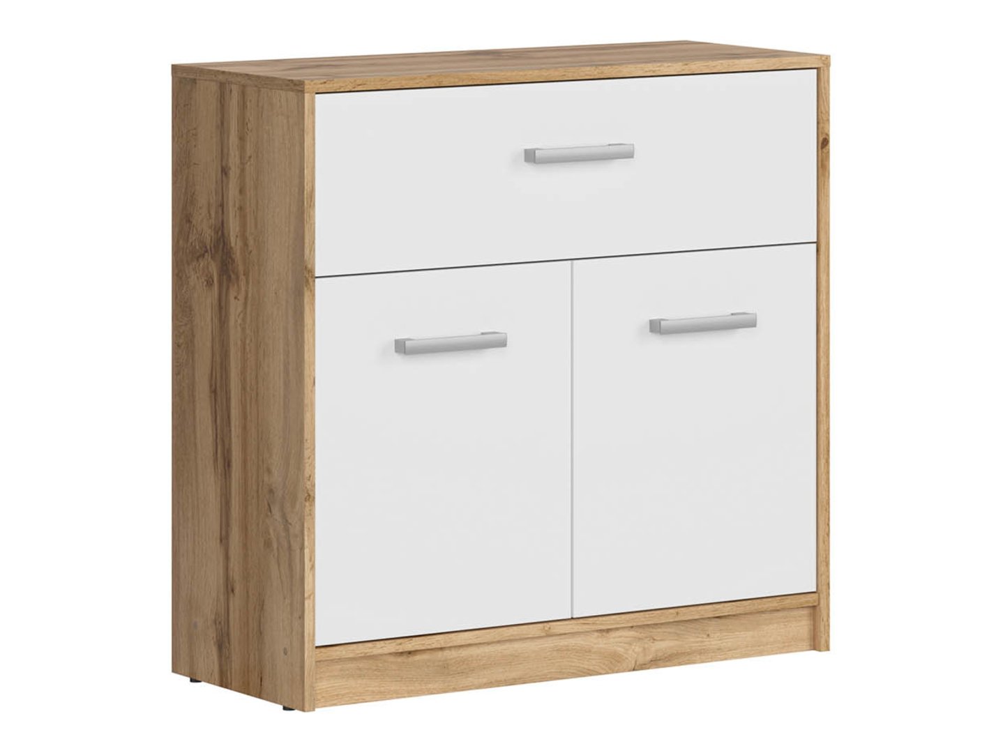 Divdurvju kumode ar atvilktni MATOS 80 cm, Wotan ozols/balts