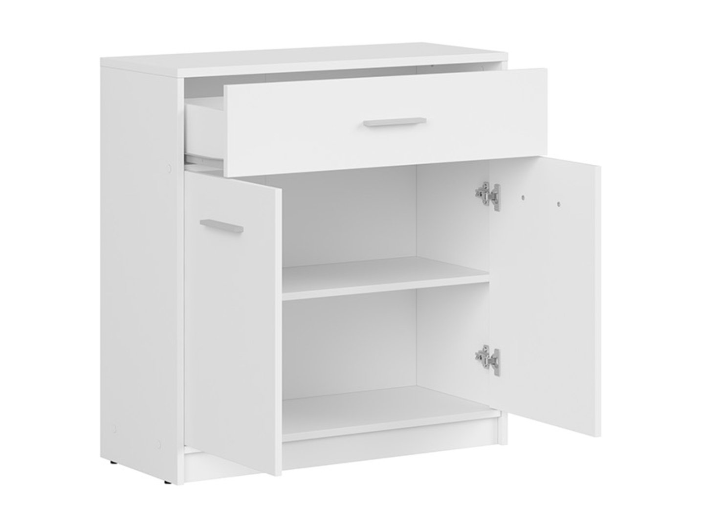 Divdurvju kumode ar atvilktni NEPO PLUS 80 cm, balta — 3 attēls