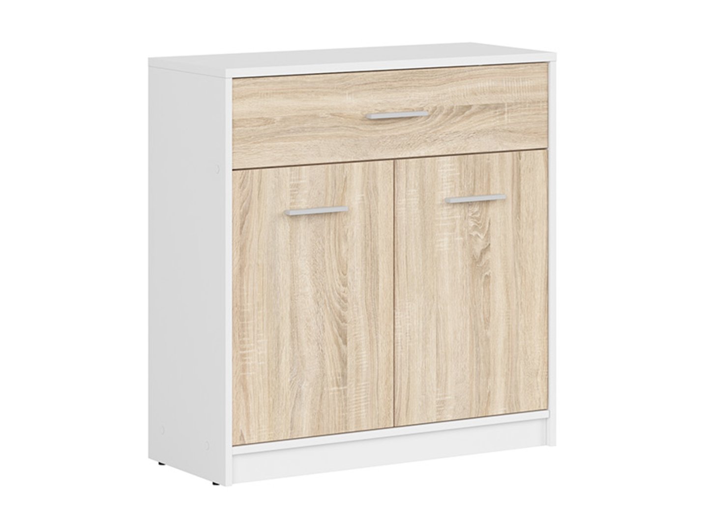 NEPO PLUS 80 cm divdurvju kumode, balta/sonoma ozols