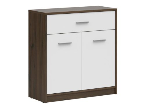 Divdurvju kumode ar atvilktni NEPO PLUS 80 cm, cēls ozols/balta