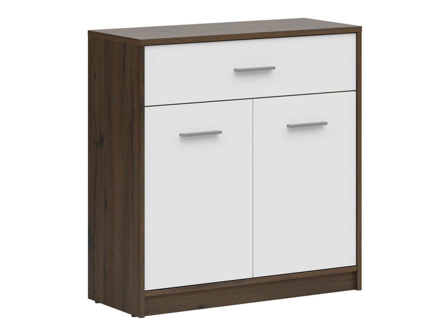 Divdurvju kumode ar atvilktni NEPO PLUS 80 cm, cēls ozols/balta