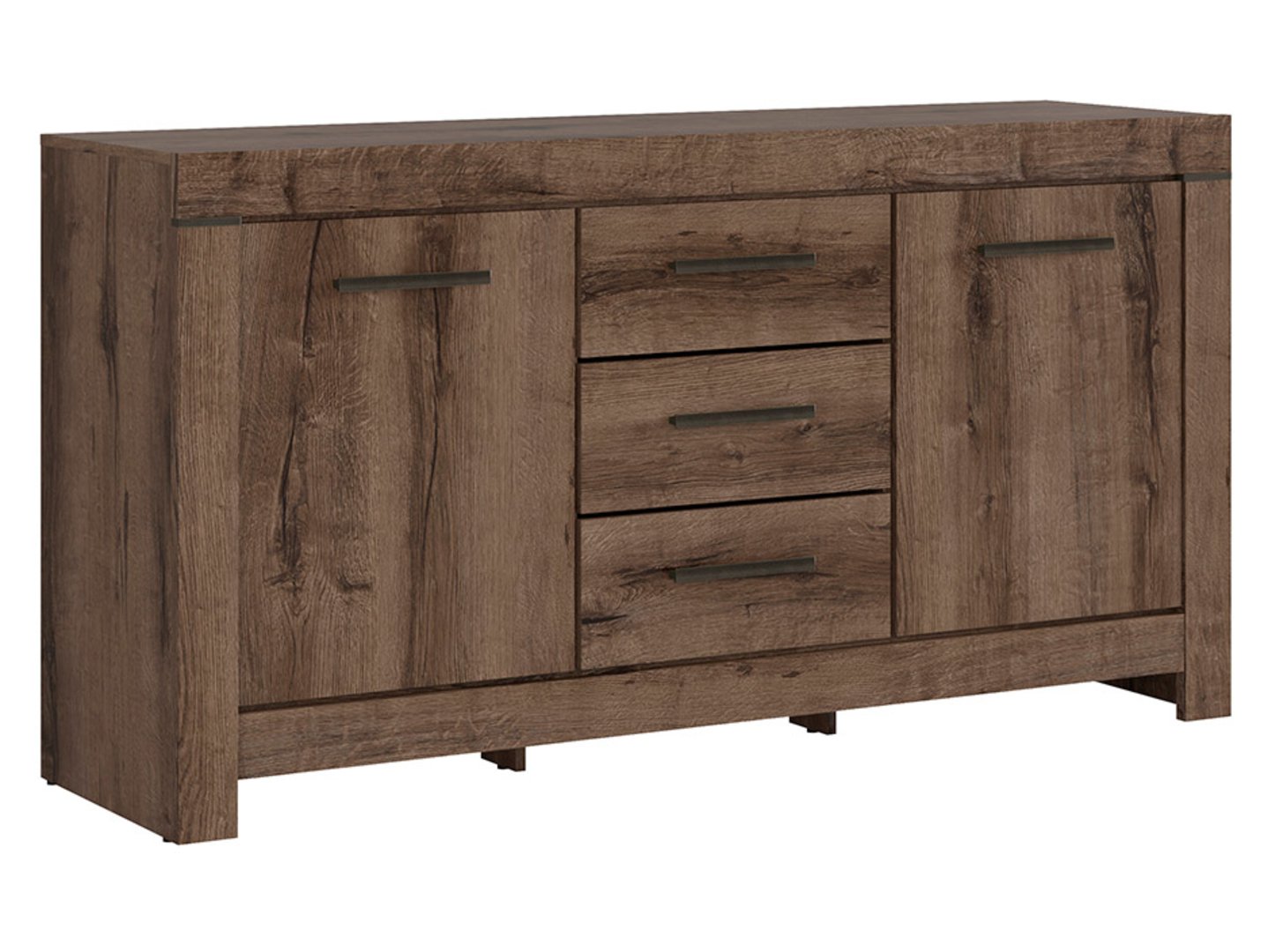 Kumode ar divām durvīm un trim atvilktnēm BALIN, 160 cm, klostera ozols