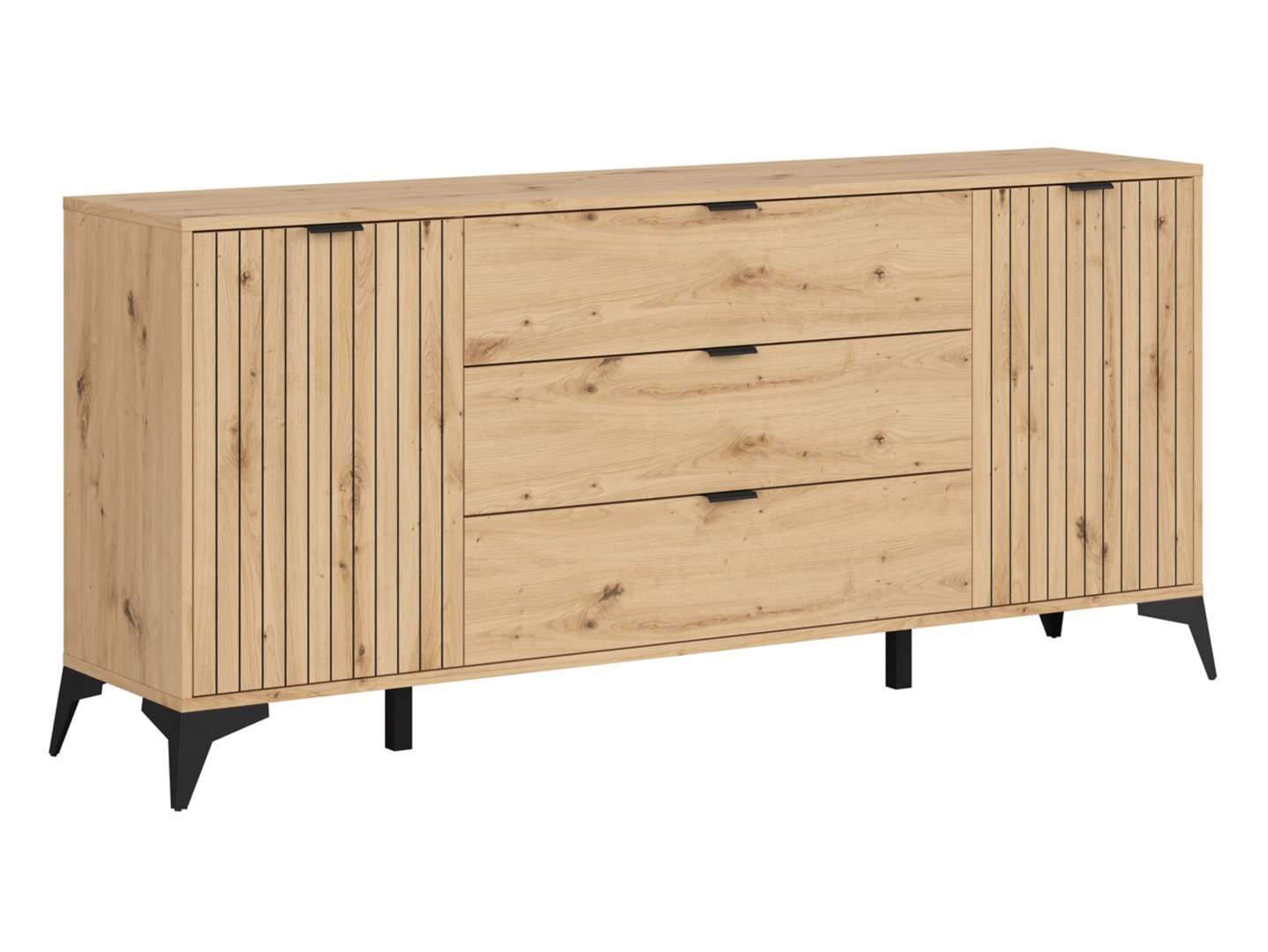 LAMEA kumode ar divām durvīm un trim atvilktnēm, 180 cm, ozolkoka imitācija — изображение 5